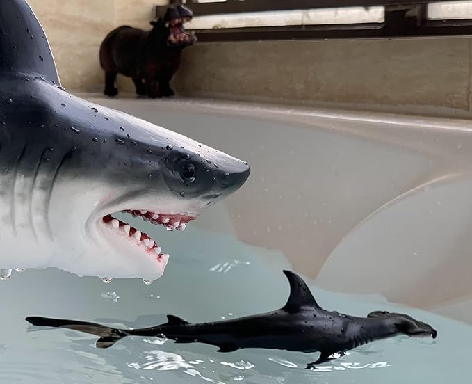 Gemini&Genius Hammerhead Shark for Kids Swimming Pool Beach Bathing Toys Soft Rubber Realistic Sea Animal Shark Marine Animal World Lemon Shark Action Figure