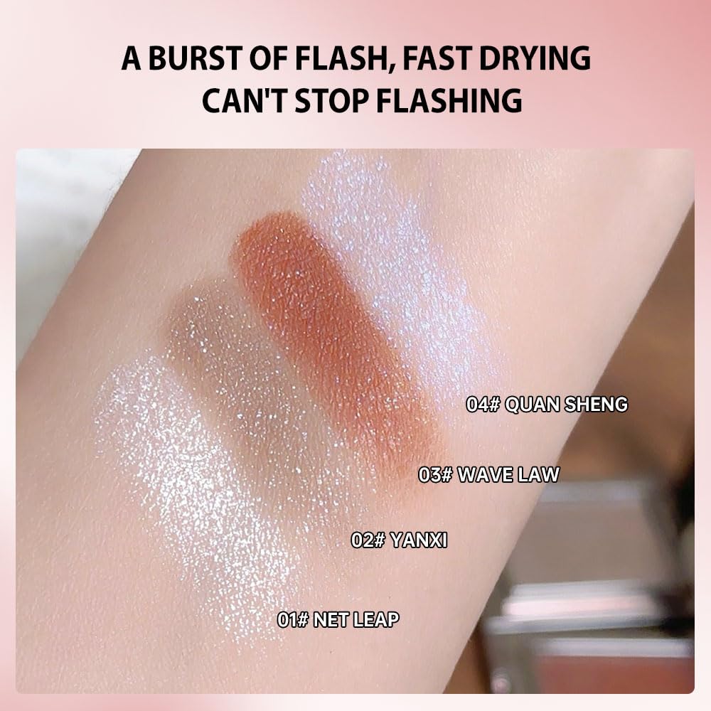 Single Glitter Eyeshadow Palette Makeup– velvet Cream Shimmer MIni Eye Shadow,Velvet Eyeshadow Palette –Shimmer Eye Makeup – Vegan& Cruelty-Free. (01#White glitter, 1 Count (Pack of 1))