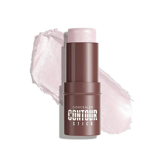 Highlighter Stick, Sheer Glow Cream Highlighter for Natural Radiant Skin, Blendable & Buildable Color, Non Caking, Long Lasting, SweatProof & Cruelty-Free, For All Skin Tones (01 Pearl Shimmer)