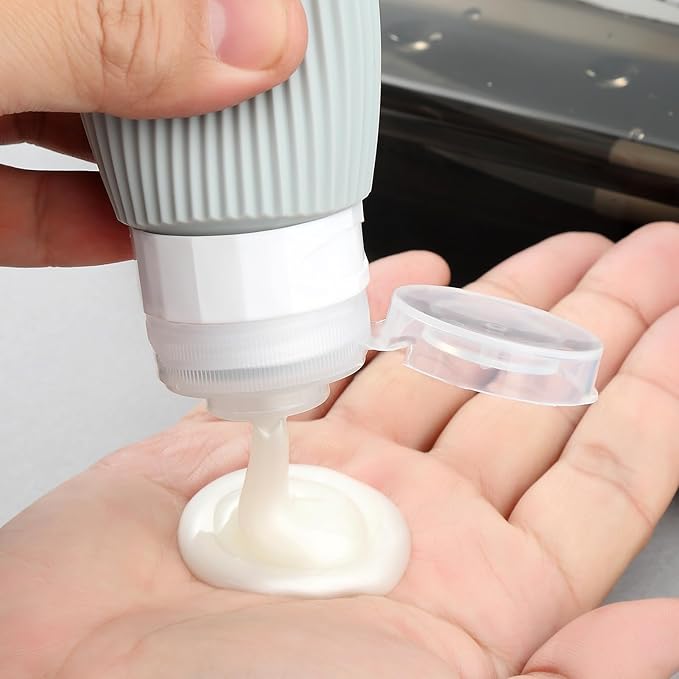 16 Pack Travel Bottles for Toiletries, Large 6oz Silicone Travel Containers, Leak Proof Refillable Liquid Shampoo And Conditioner Travel Essentials