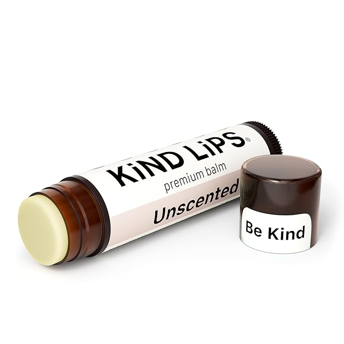 Kind Lips Lip Balm - Nourishing & Moisturizing Lip Care | for Dry Chapped Lips | Infused with Shea Butter & Beeswax | Unscented | 0.15 Ounce (Pack of 5)