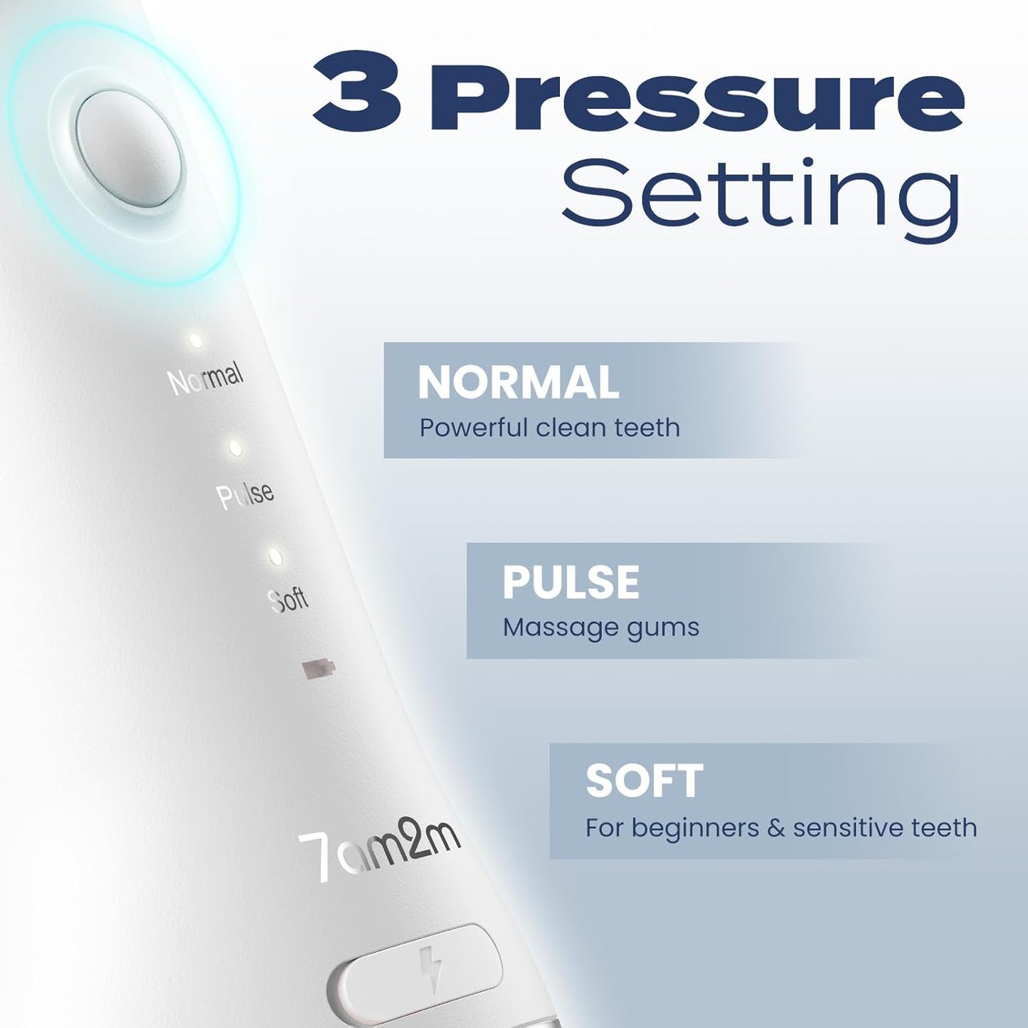 7AM2M Portable Water Flosser Cordless, Water Flosser with 3 Modes and 2 Jet Tips, USB C Rechargeable, IPX7 Waterproof, Dental Water Flosser for Travel and Home Use (White)