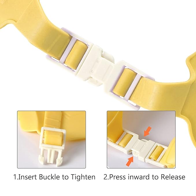 FUNUPUP 2 Pack Kids Shower Cap, Adjustable Toddler Hair Washing Bathing Cap Shield Visor Shampoo Cap Protect Baby Eyes (Dinosaur Red + Dinosaur Yellow)