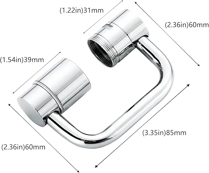 1080° Sink Faucet Aerator Extension Swivel Faucet Extender for Toddlers,2 Spray Modes Rotatable Bathroom Kitchen Faucet Extender for 25/32", 55/64",15/16" (Silver)