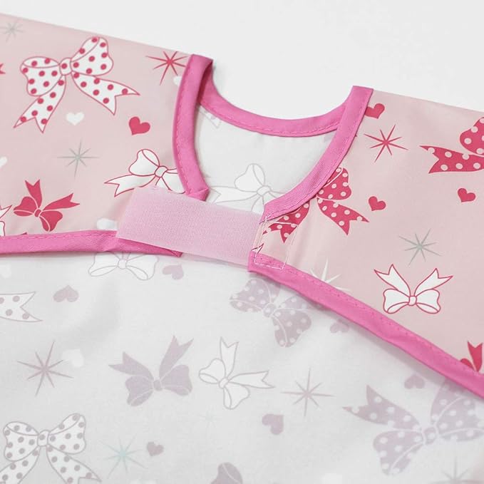 Short Sleeve Waterproof Bib for Toddlers – Easy Clean Feeding Apron for Mealtime, Daycare, Self-Feeding, Lightweight