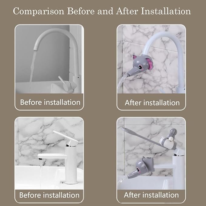 Faucet Handle Extender Set, Faucet Extender for Kids Child Sink Extender Kids Hand Wash Helper Faucet Extender for Bathroom Sink-Grey