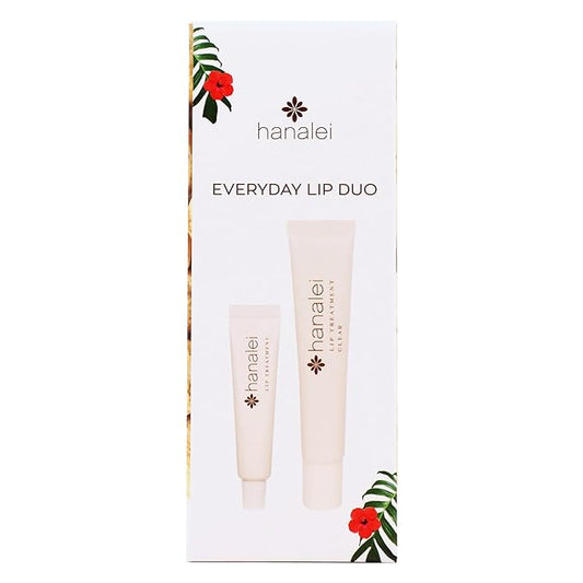 Hanalei Lip Treatment Duo – Hydrating Lip Balm & Repair for Dry, Chapped Lips with Kukui Oil, Shea Butter, Agave & Grapeseed Oil – Clear Lip Moisturizer & Conditioner, Full & Mini Travel-Size