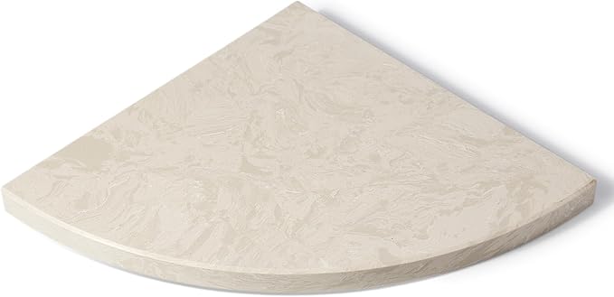 Koville 10'' Natural Marble Shower Corner Shelf for Bathroom, Wall Mounted Stone Corner Shower Caddy 1 Layer, No Drilling, Modern, Polished, Durable, Conical, Bathroom Storage - 1 Item