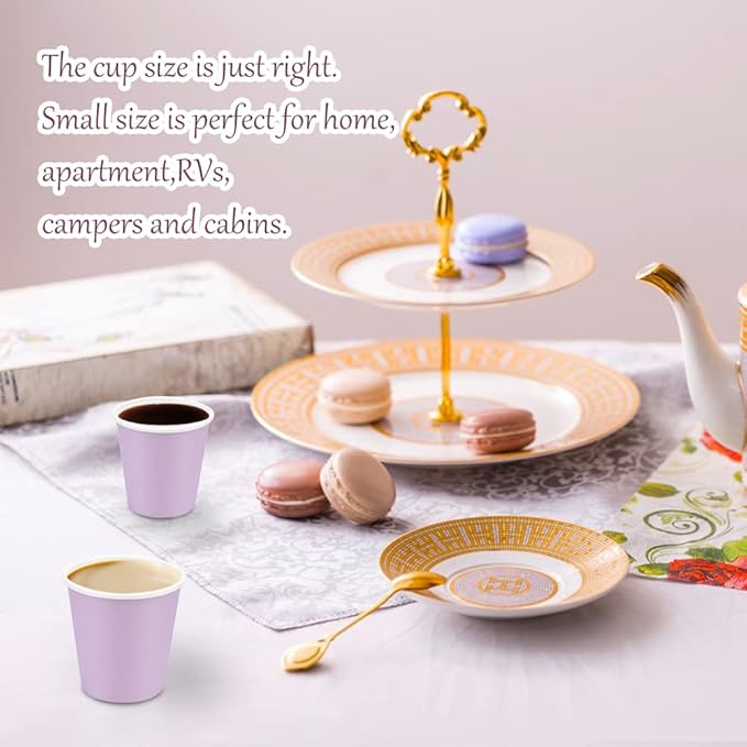 100 Pack 3 oz Paper Cups, Bathroom Cups Disposable,Moushwash Cup Small Snack Cup for Water, Juice, Candy Ideal for Party Bathroom and Office（Purple）