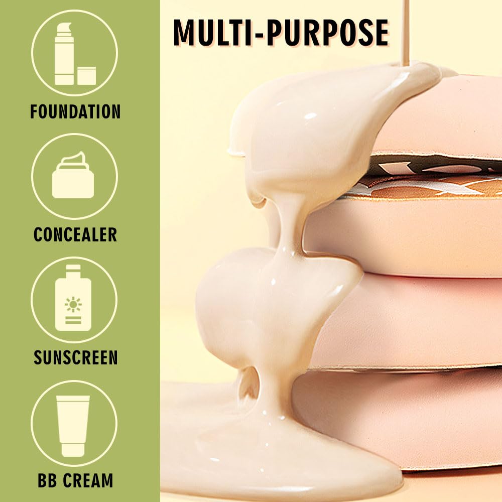 Makeup Sponge for Foundation Concealer and Powder,Latex Free Blender Sponge for Natural and Easy Makeup Soft Long Lasting Beginner-friendly,Travel Size Beauty Makeup Tools (Green XL 5 Pcs)