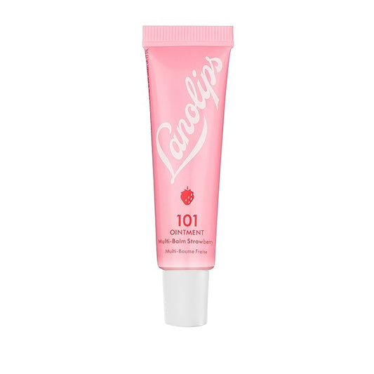 Lanolips 101 Ointment - Lanolin Lip Balm for Smooth, Hydrated & Healthy Lips - Multipurpose Lip Ointment with Lanolin Oil for Dry Lips, Cuticles & More - Strawberry (0.52 oz)