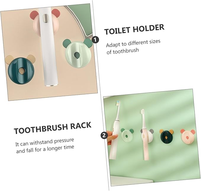 Sosoport 4pcs Magnetic Toothbrush Holders Wall Mounted Bathroom Storage Racks for Electric and Manual Toothbrushes Space-Saving Toiletry Organizer with Mixed Colors for Home and Travel