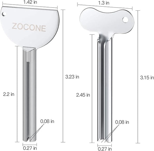 ZOCONE Toothpaste Squeezer, 12pcs Metal Tube Squeezer Key Stainless Steel Toothpaste Roller Tube Wringer for Paint, Cream, Cosmetic and Hair Dye(D)