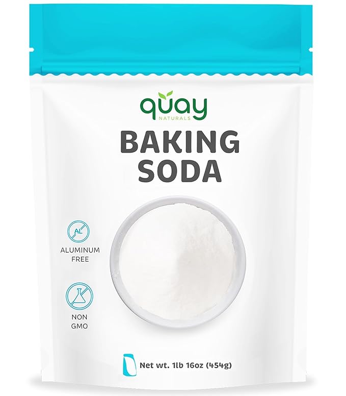 Quay Naturals Pure Baking Soda 1lb - Aluminum-Free, Food-Grade, Multi-Purpose - For Baking, Cleaning & Deodorizing - Vegan, Gluten-Free