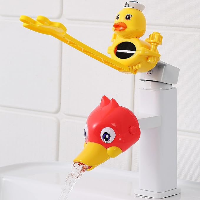 Faucet Handle Extender Set - Faucet Extender for Toddlers Faucet Handle Extender for Toddlers Faucet Extender for Kids(Yellow-Red)