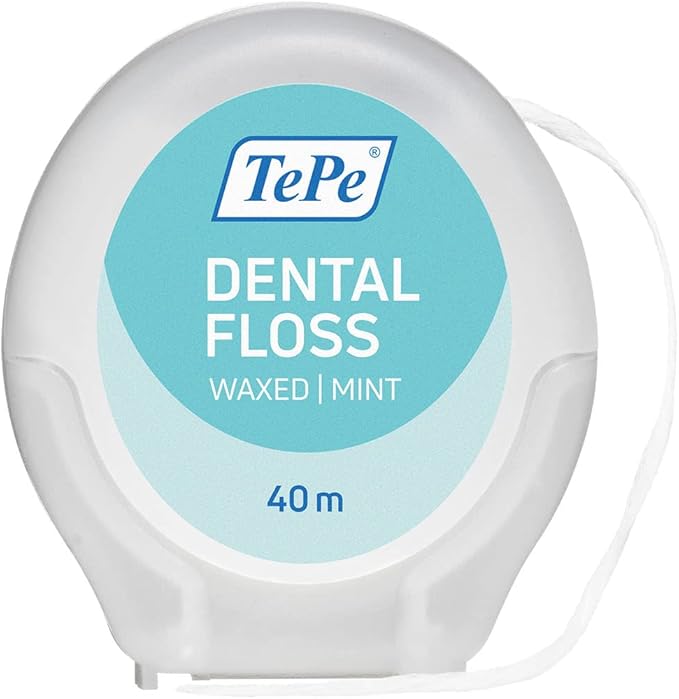 TePe Dental Floss, Waxed Mint-Flavored PFAS-Free Tooth Floss, 40 Meters