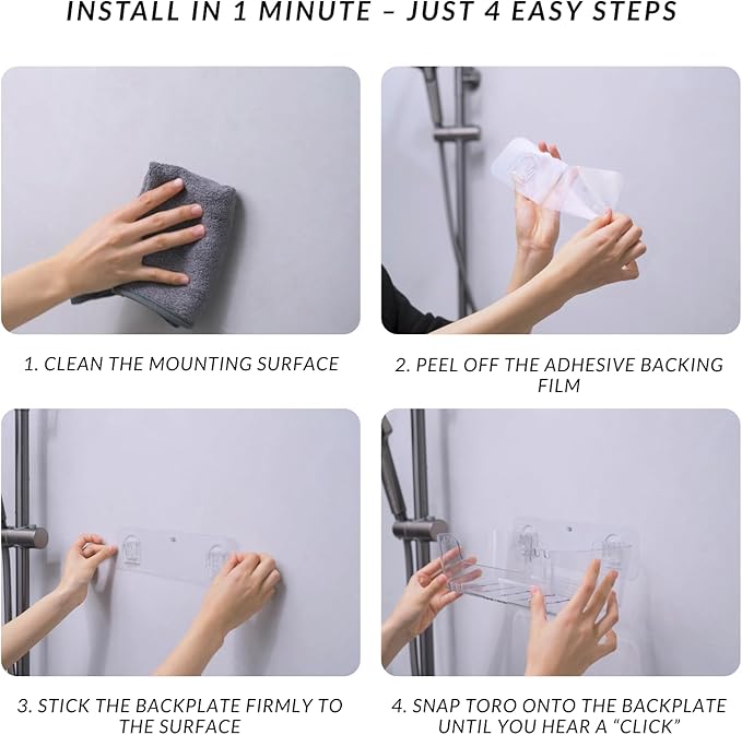 Bathtub Toy Storage – Clear Bath Toy Holder with Drainage Holes, Wall-Mounted No-Drill Organizer for Kids’ Tub Toys