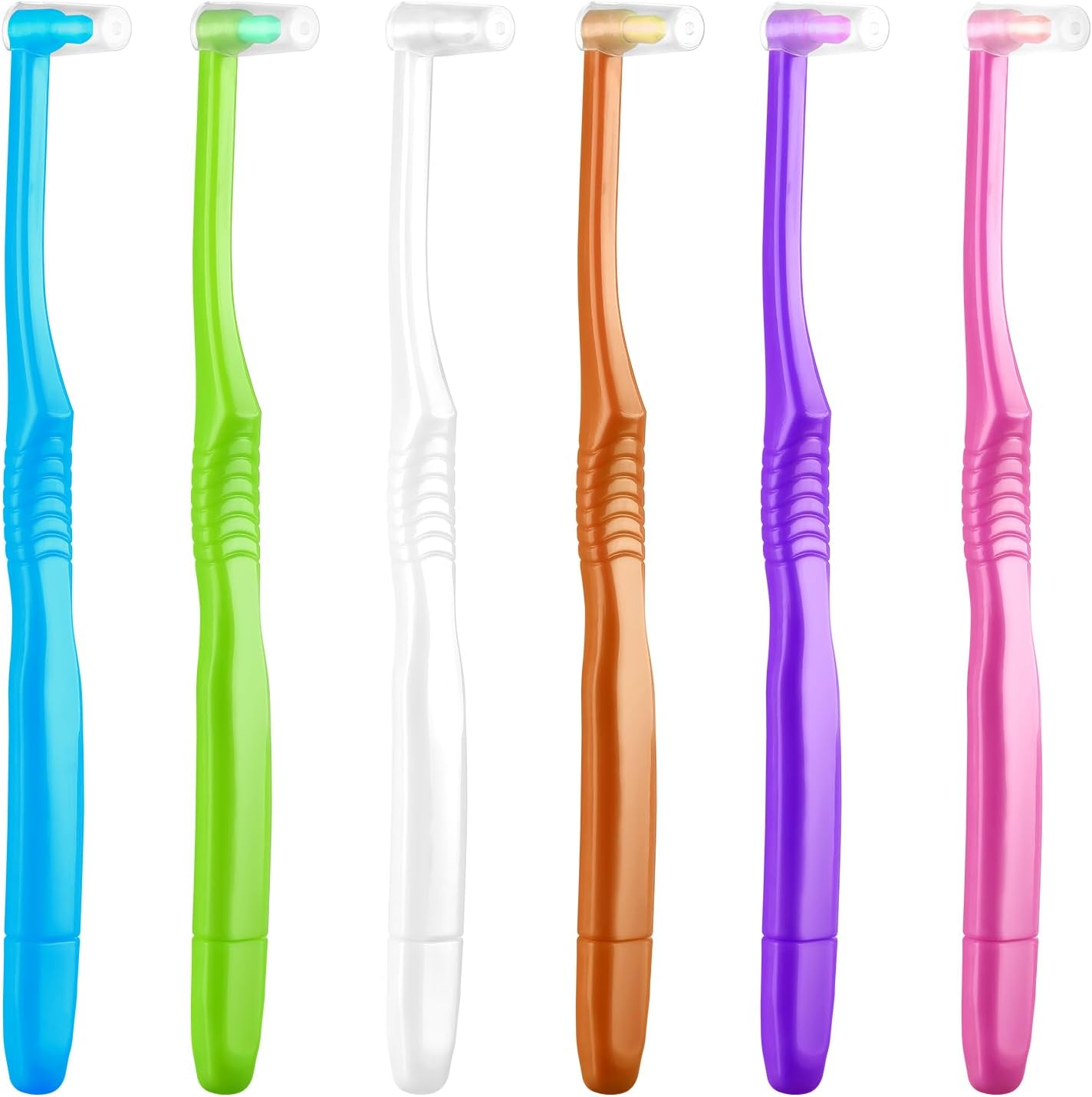 Fregum 2 in 1 End Tuft Toothbrush with Interdental Brush for Orthodontic, Braces, Implants, Retainers, Back Teeth, and Wisdom Teeth, Soft Bristles, 6 Pcs