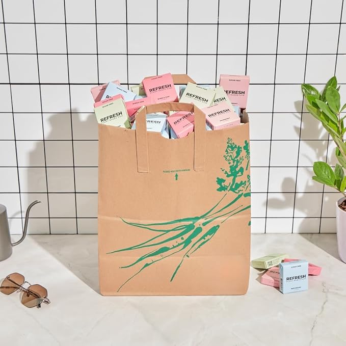 Refresh Gum, Xylitol, Natural, Sugar Free, Chewing Gum, Plastic Free, Natural Flavors & Organic Ingredients, Non GMO, Gluten Free, Vegan, 12 Count (Pack of 5), Fruit Variety Pack