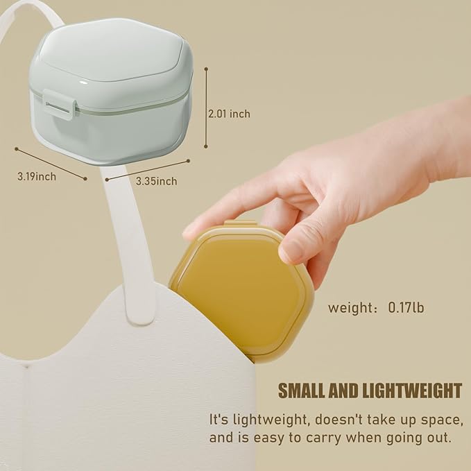 Denture Bath Box Cup with Strainer Basket,teeth Retainer Cleaning Box, Braces Teeth Aligner Case, Clear Braces, Mouth Guard Storage Box Holder for Household|Travel|Office