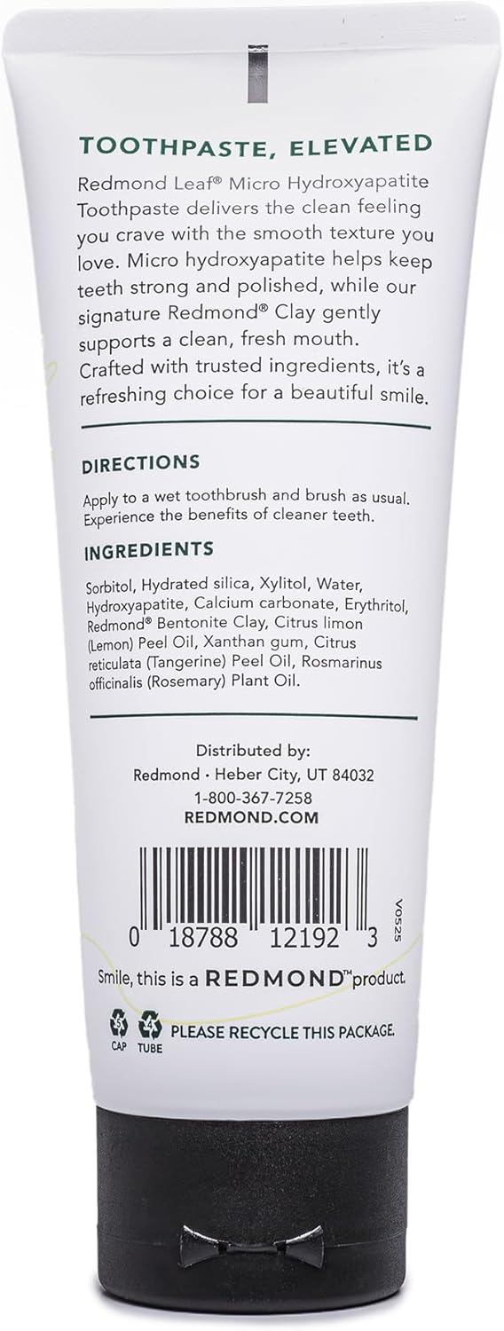 REDMOND Leaf Micro Hydroxyapatite Toothpaste Tube (Citrus Rosemary)