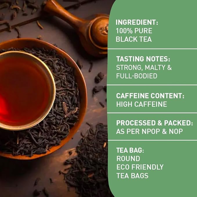 HANDPICK, Irish Breakfast Black Tea Bags (100 Count) Gluten-Free, Non-GMO | Strong, Robust & Bold Flavor | Round Eco-Conscious Tea Bags