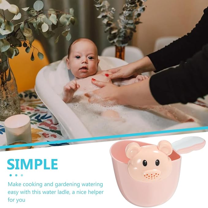 Kisangel Baby Shampoo Rinse Cup Large Capacity Pp Thickened Material Comfortable Round Handle Tear-Free Hair Wash Scoop for Infant Bath Safety