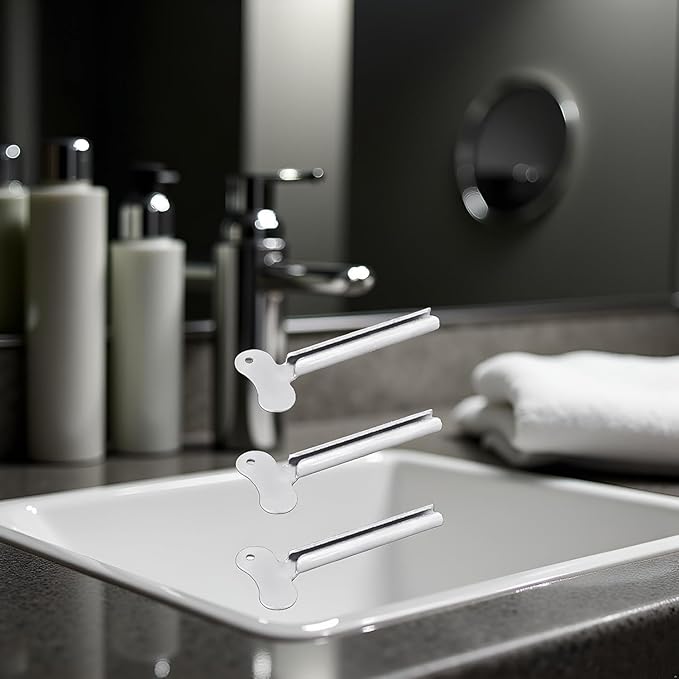 3 Pcs Silver Metal Tube Squeezer Keys, Tube Toothpaste Squeezer Keys Metal Hair Dye Color Key Roller Dispenser Tools, Daily Living Tube Squeezing Aids