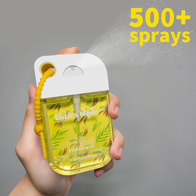 Hand Sanitizer Spray, 4Pack Spray Hand Sanitizer Travel Size With Cute Keychain, Scented Power Mist Hydrating for Kids Christmas Gifts, 1.35FL.OZ (Watermelon,Strawberry,Lemon,Lavender