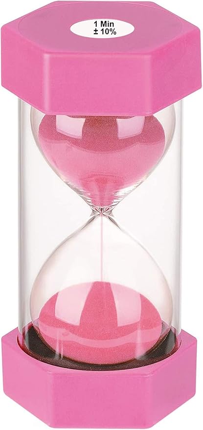 Sand Timer 1 Minute Hourglass SuLiao: Unbreakable Pink Sand Watch 1 Minuto, Small Sand Clock One Minute, Plastic Hour Glass Timer for Kids, Games, Classroom, Kitchen, Decor