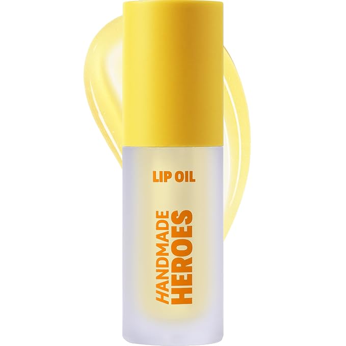Handmade Heroes Turmeric Vitamin C Lip Gloss - 100% Natural Vegan Lip Treatment for Dry Dull Lips - Brightening for Dark Lips - Lightweight Moisturizing Nourishing