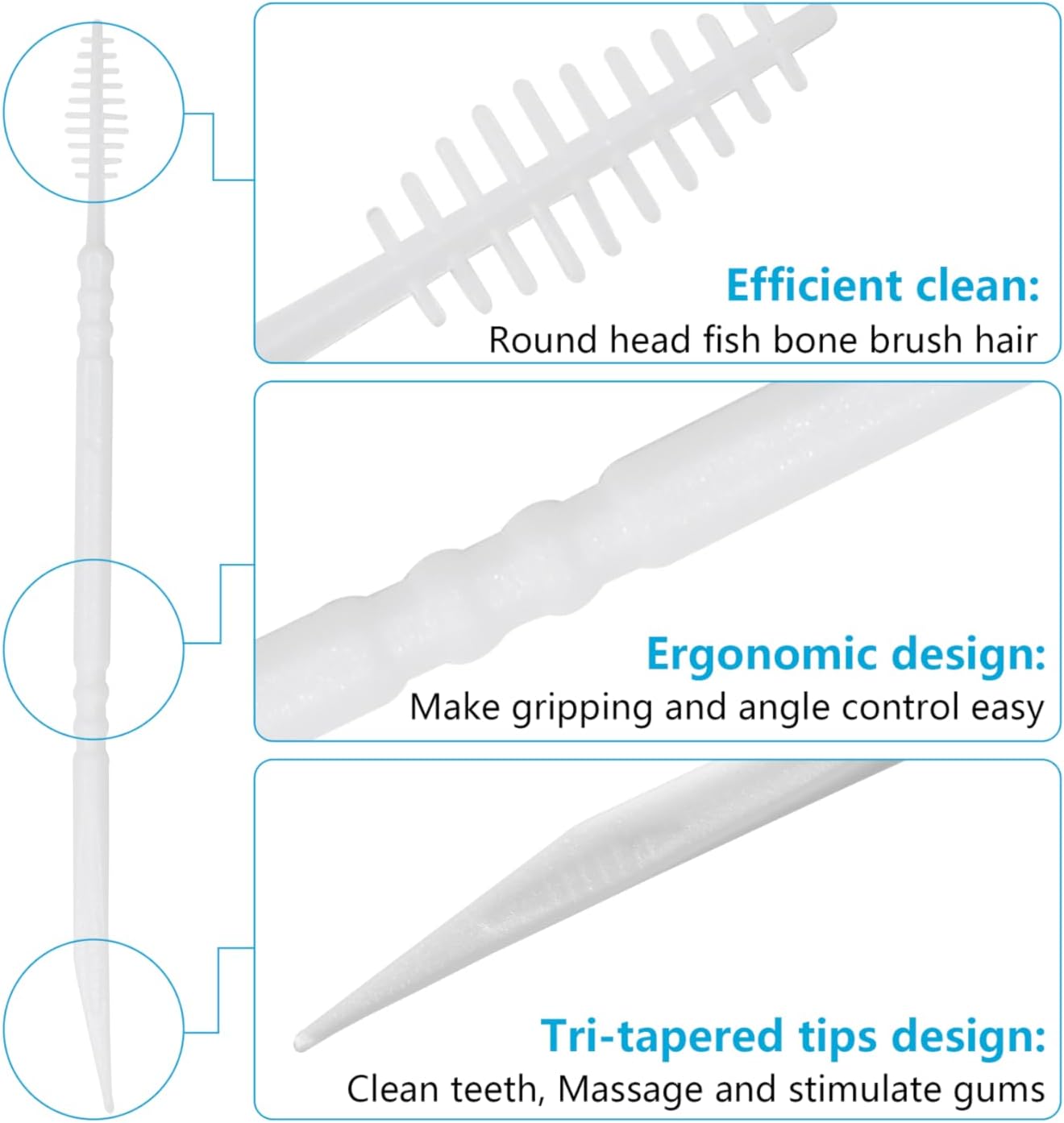 Brushpicks Interdental Toothpicks,Soft Bristle Dental Floss Picks Toothpicks,Helps Removes Plaque and Debris Between Your Teeth, Mint, 900PCS (Pack of 3)