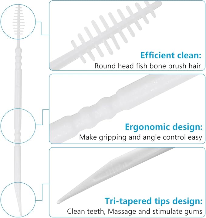 Brushpicks Interdental Toothpicks,Soft Bristle Dental Floss Picks Toothpicks,Helps Removes Plaque and Debris Between Your Teeth, Mint, 300PCS (Pack of 1)