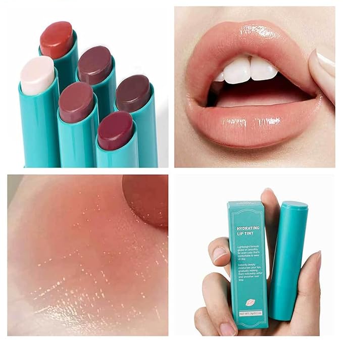 Charm Kiss Lip Tint Hydrating, Sheer Strength Hydrating Lipstick,Powerful Moisturizing Water Lipstick Natural Ingredients, Non-Sticky And Long-Lasting, Glossy Lip Tint Stain for Women (2# Dusty Rose)