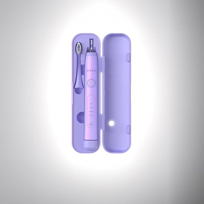 ORDO Sonic+ Charging Travel Case, Secure & Hygienic Toothbrush Storage, USB Charging, MagLock Closure, Durable Design, Tooth Brush Not Included, Pearl Violet