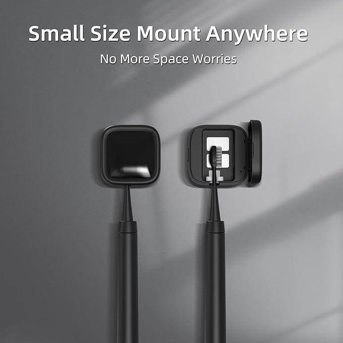 UV-C Toothbrush Sanitizer and Holder, Portable Toothbrush Case Magnetic Mounting, Rechargeable Toothbrush Cover for Any Toothbrush Head, Tooth Brush Cover Cap for Home & Travel (Black)