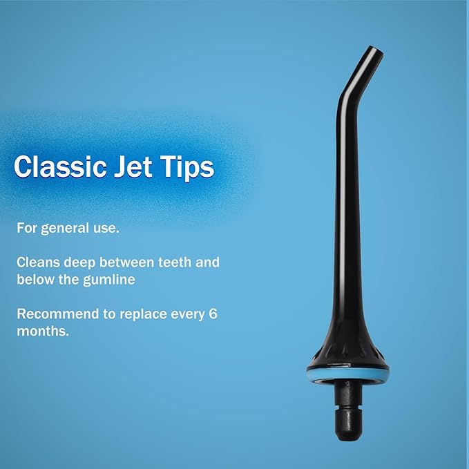 3 Pack Water Flosser Replacement Tips for Oralfree, Nicwell, Nicefeel, COSLUS, Oral Irrigator Jet Tip Nozzel fits for Mospro, Zerhunt Water Flosser, Black