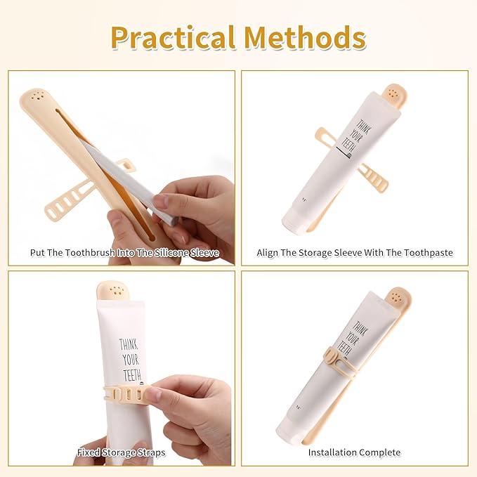 Travel Toothbrush Case, Portable Silicone Tooth Brush Holder with Toothpaste Storage, Compact Toothbrush Container for Traveling, Camping, Home, School, Business-Breathable & Hanging Design(Yellow)