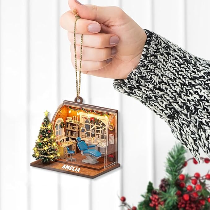 Custom Dentist Christmas Ornaments, Personalzied Christmas Dental Gifts, Custom Dentist Ornaments, Personalized Hanging Decor Dental Gifts 01