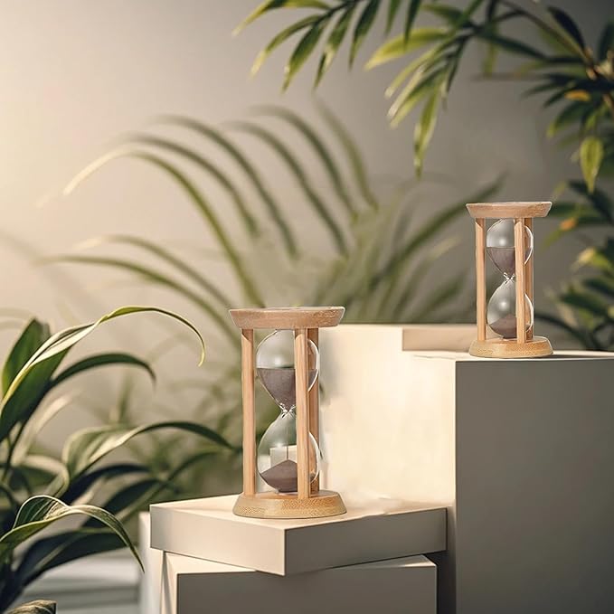 Wood Sand Timer,30 Minute Hourglass,Brown Sandglass 30 Min,Mini Sand Watch,Reloj de Arena 30 Minuto for Toothbrush Timer,Cooking,Baking,Game, Gift