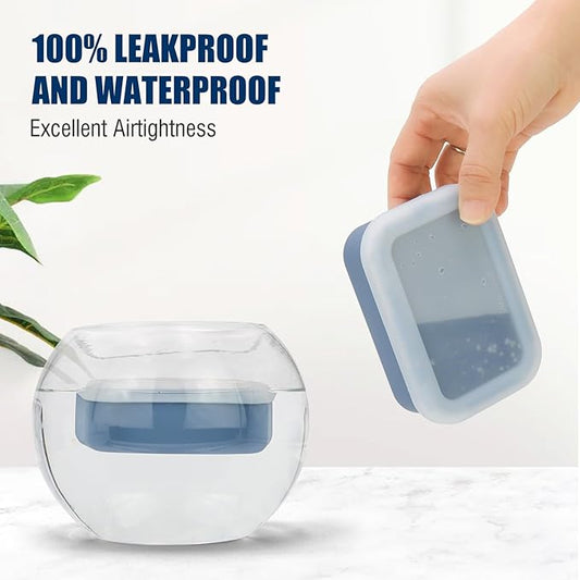 Compact Leakproof Travel Soap Case, Silicone Travel Soap Container, Portable Soap Box with Drainage Layer, Shatterproof Soap Holder for Bathroom, Gym (Blue)