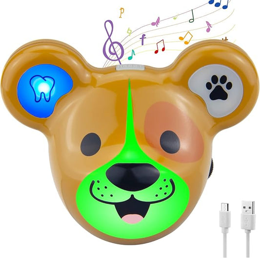 Musical Timer for Kids, Rechargeable Battery 2 Minute Toothbrush Timer and 20 Seconds Bathroom Hand Wash Timers with LED Color Light, 3 Volume Options Musical Timers for Children-Dog