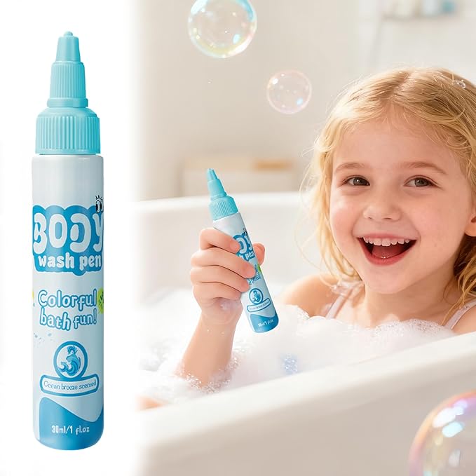 Bath Crayon, 30ml Washable Educational Marker Set, Bathtub Drawing Crayons with Smooth Texture,Easy Clean Off Formula with Vibrant Colors, Creative Art Play Tool for Kids Boys Girls Bathroom Fun Time