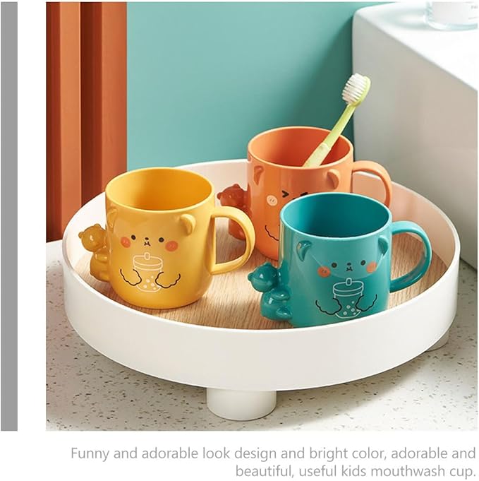 2 Pcs Children's Plastic Mug Cup for Kids Cartoon Toothbrush Cup for Kids for Children Cute Cute Toothbrush