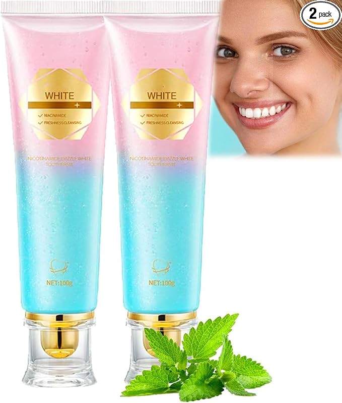 Niacinamide Whitening Toothpaste, Easilyous Radiant Whitening Toothpaste,Fresh Breath,Remove Tooth Stains, 2 Pack