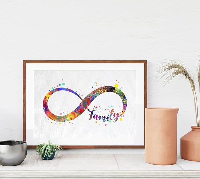 Dignovel Studios 11X14 Unframed Infinity Symbol Sign Family Watercolor Art Print Poster Housewarming Inspirational Home Wall Hanging Decor DN922