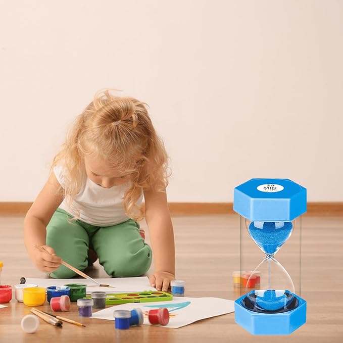 Hourglass Timer 25 Minute, Plastic Sand Clock 25 Min, Small Blue Sand Watch 25 Minutes, Colorful Hour Glass Sandglass Timer for Kids, Games, Classroom, Kitchen, Decorative