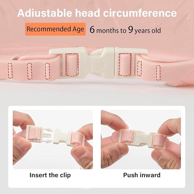 Baby Shower Cap Shield, Baby bath set shower cap, Visor Hat for Eye and Ear Protection for 0-9 Years Old Children,Cute Crown Shape Makes the Baby Bath More Fun (Pink)