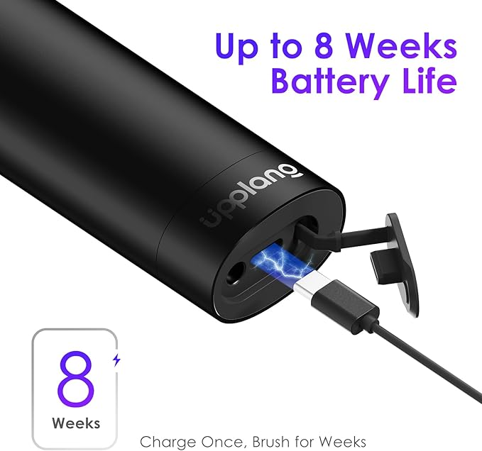 Electric Toothbrush, Portable Travel Sonic Toothbrush with Protective Case USB-C Rechargeable, Neutral Comfort Bristles, Waterproof, Smart Timer, Compact for Daily Use (Black)