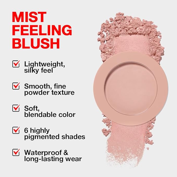 Single Nude Beige Matte Powder Blush Palette Face Makeup, Blush for Looks Younger Cheeks, Monochrome Cream Blushes Lightweight Long Lasting, Blush for Women All Skin Tones Paleta de, 02